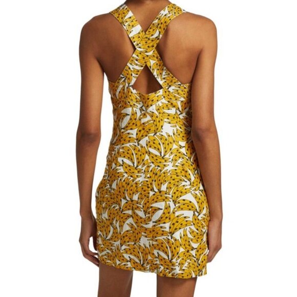 Farm Rio Spotted Bananas Cross-Back Mini Dress, Size XS, Cross-back Strap Cotton - Picture 4 of 10